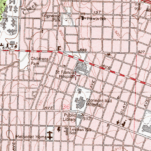 Topographic Map of Saint Francis House Nursing Home, KS