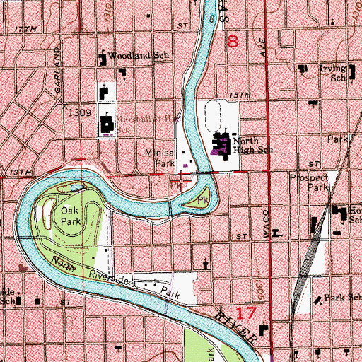 Topographic Map of Little River Mobile Home Park, KS