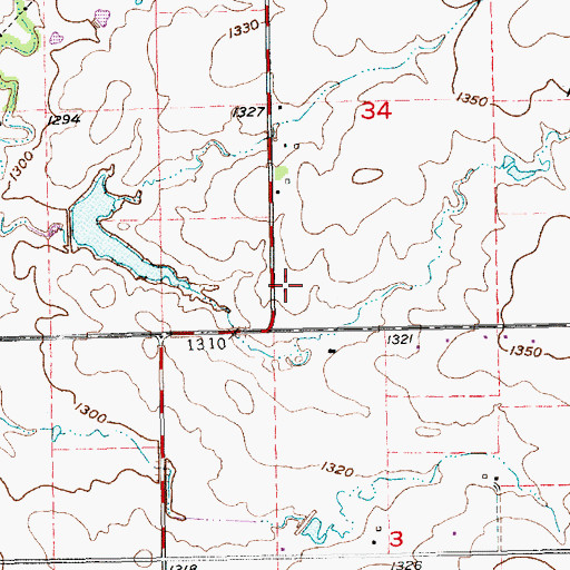Topographic Map of Perrine Mobile Home Park, KS
