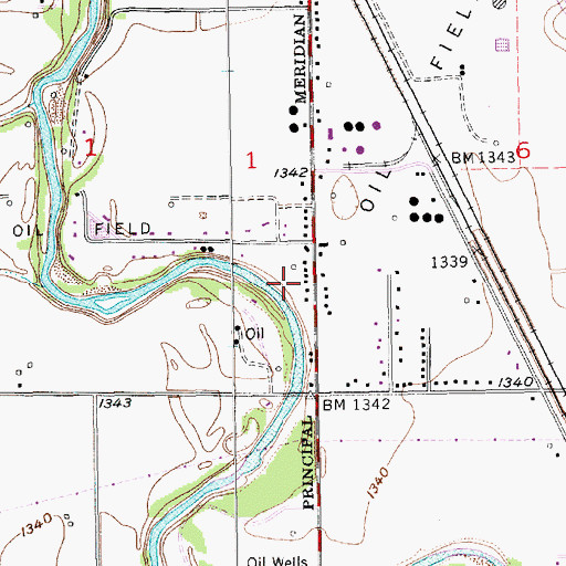 Topographic Map of Mathis Mobile Home Park, KS