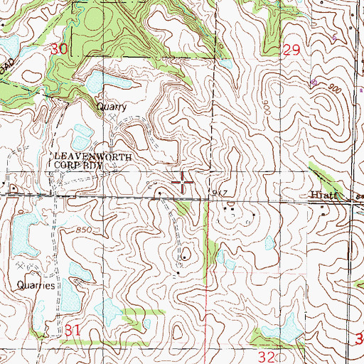 Topographic Map of Lansing Business Center, KS