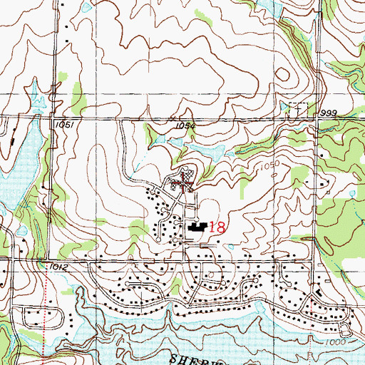 Topographic Map of Aldersgate Village Assisted Living Facility, KS