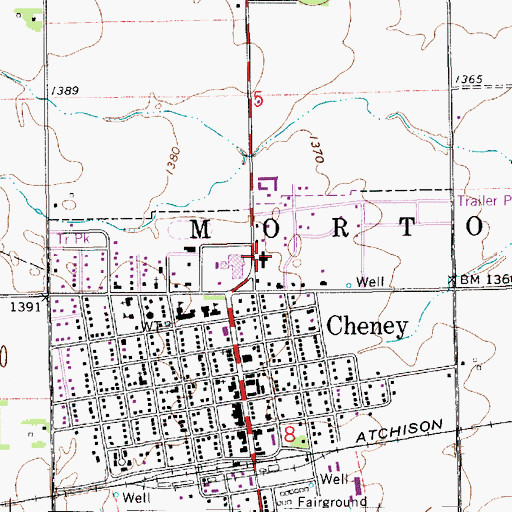 Topographic Map of Cheney Golden Age Home, KS