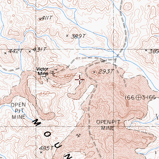 Topographic Map of Victor Mine, CA