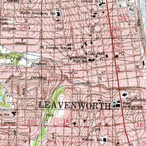 Topographic Map of First City Museum, KS