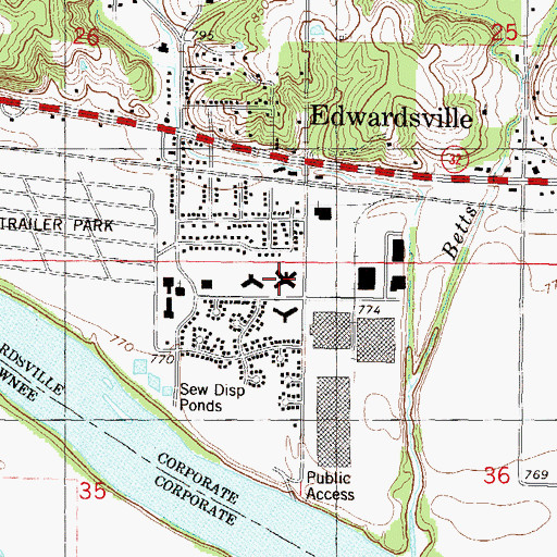 Topographic Map of Golden Living Center Parkway Nursing Home, KS