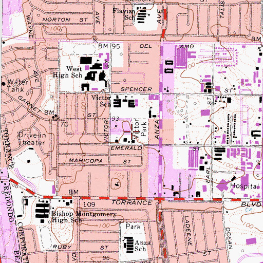 Topographic Map of Victor Park, CA