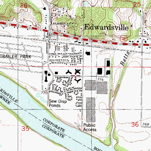 Topographic Map of Golden Living Convalescent Center, KS