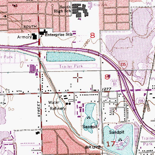 Topographic Map of Pacesetter Mobile Home Park, KS