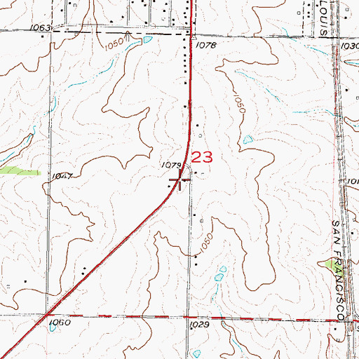Topographic Map of Southside Baptist Church, KS
