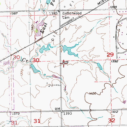 Topographic Map of Willowbend Golf Club, KS