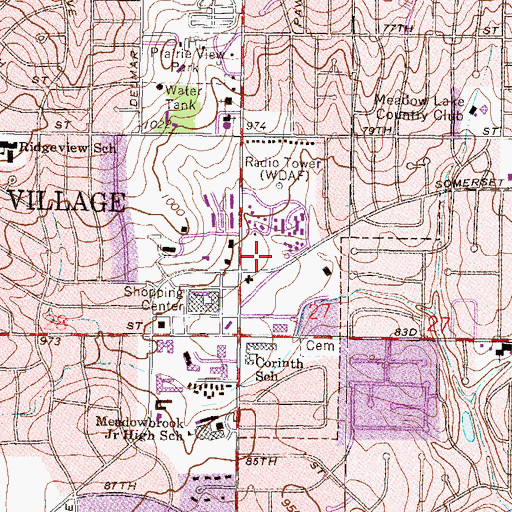 Topographic Map of Claridge Court Assisted Living Facility, KS