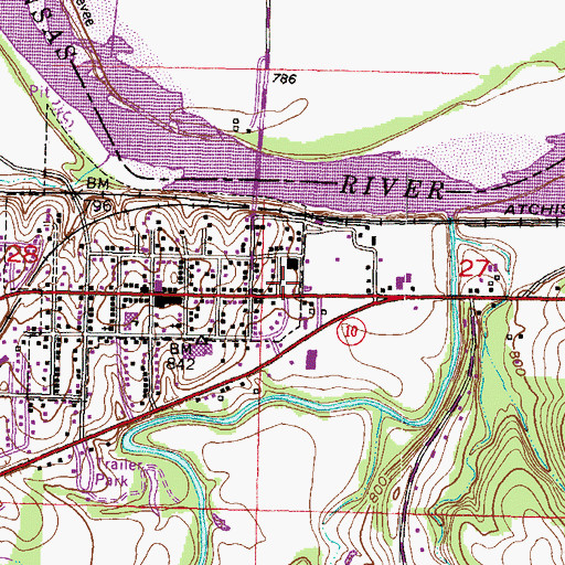 Topographic Map of De Soto Mobile Home Park, KS