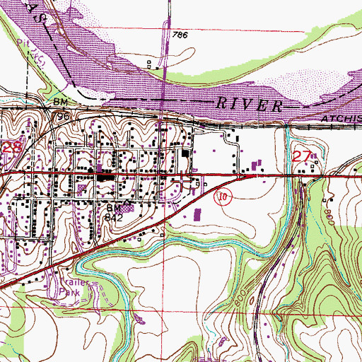 Topographic Map of Pingleton Mobile Home Park, KS