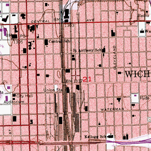 Topographic Map of Museum of World Treasures, KS