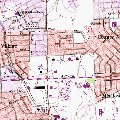 Topographic Map of Wichita Public Library - Westlink Branch, KS