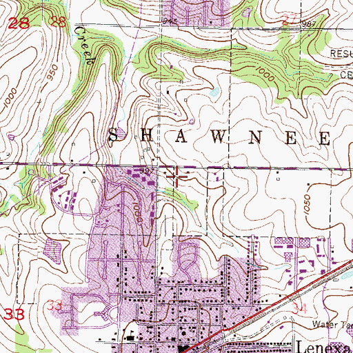 Topographic Map of Vintage Park at Lenexa Assisted Living Facility, KS