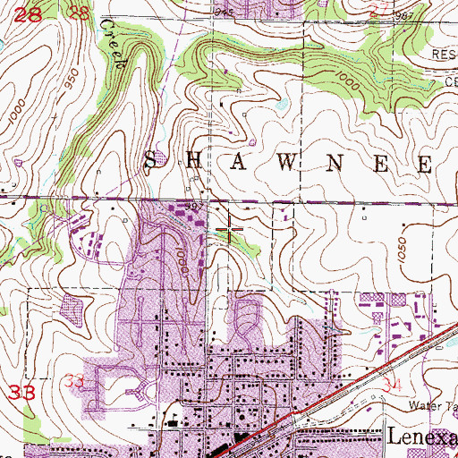 Topographic Map of Homestead Assisted Living of Lenexa, KS