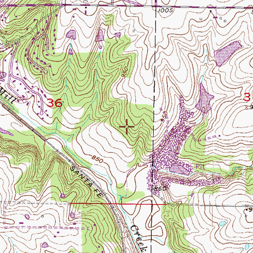 Topographic Map of Maupin Family Cemetery, KS