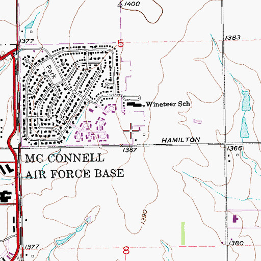 Topographic Map of Hong's Landscape and Nursery, KS