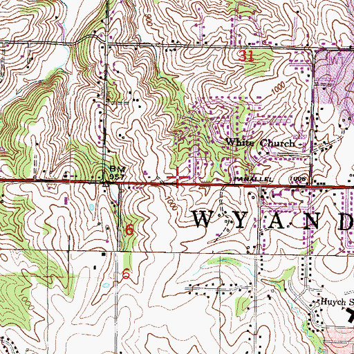 Topographic Map of Providence Place Nursing Home, KS