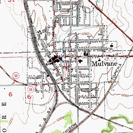 Topographic Map of Mulvane Christian Church, KS