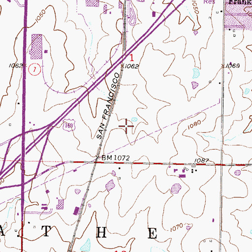 Topographic Map of Gateway Business Park, KS