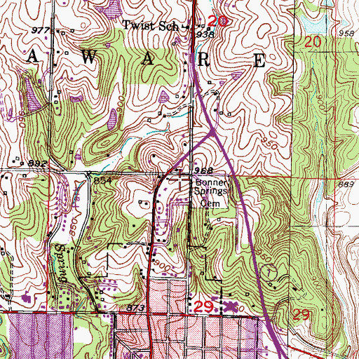 Topographic Map of Community of Christ Church, KS