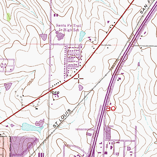 Topographic Map of Kansas City Road Business Park, KS