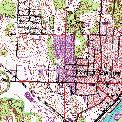Topographic Map of Rehms Park Southern Baptist Church, KS