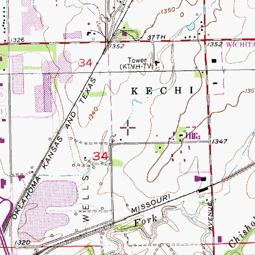 Topographic Map of USI Recreational Vehicle Park, KS