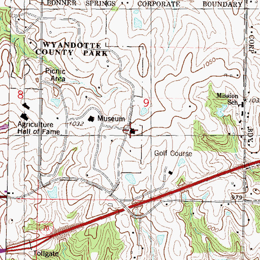 Topographic Map of George Meyn Center, KS