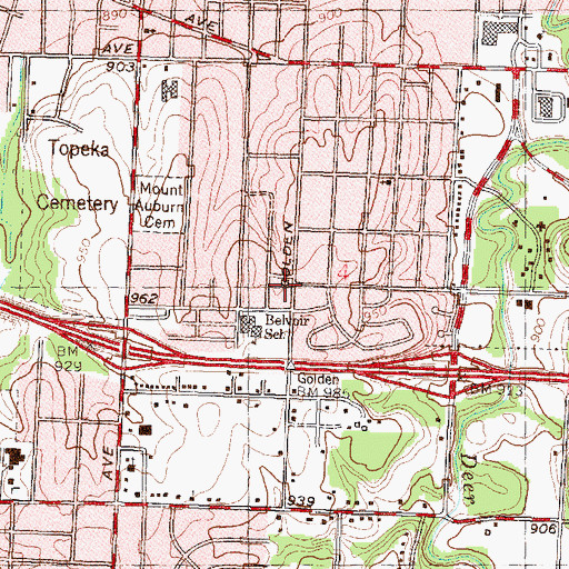 Topographic Map of El Shaddai Ministries Church of God in Christ, KS