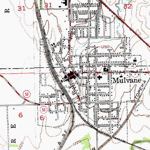 Topographic Map of Mulvane Public Library, KS