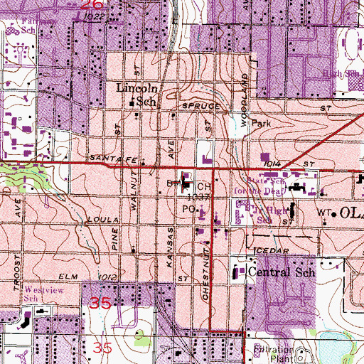 Topographic Map of Johnson County Government Office Building, KS