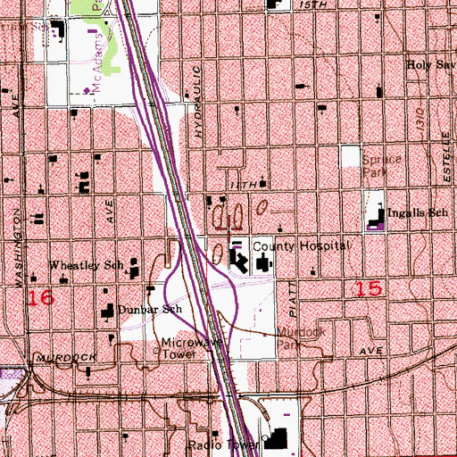 Topographic Map of Sedgwick County Regional Forensic Science Center, KS