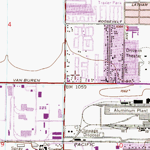 Topographic Map of Stagecoach Trailer Park, AZ