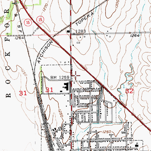 Topographic Map of First Baptist Church, KS