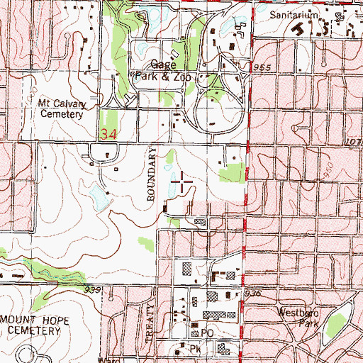 Topographic Map of Lexington Park Assisted Living Facility, KS