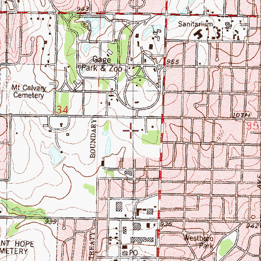 Topographic Map of Lexington Park Nursing and Post Acute Care Center, KS