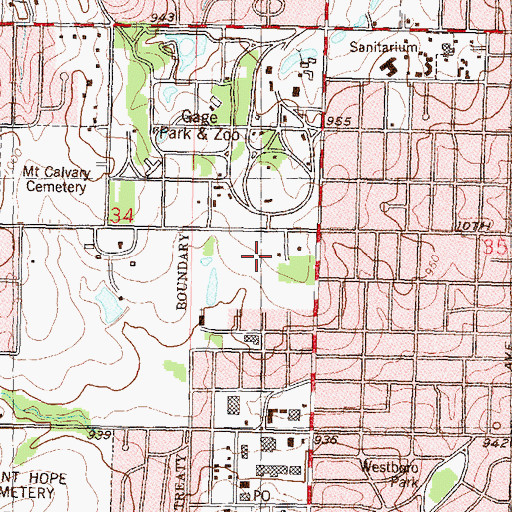 Topographic Map of Lexington Park Nursing and Post Acute Care Center, KS