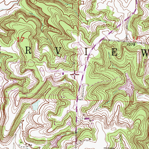 Topographic Map of Ozawkie Post Office, KS