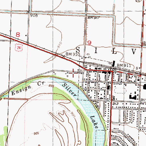 Topographic Map of Lakeside Southern Baptist Church, KS