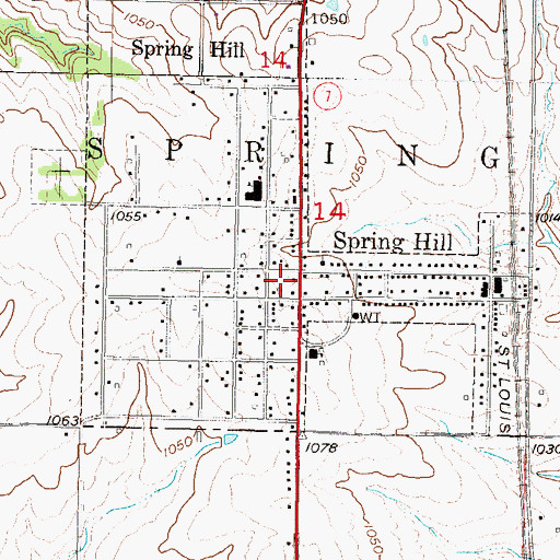 Topographic Map of Life Spring Church, KS