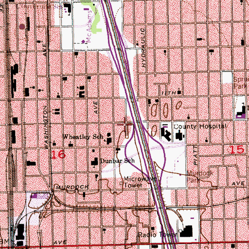 Topographic Map of New Beginnings Baptist Church, KS