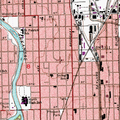 Topographic Map of Calvary Presbyterian Church, KS
