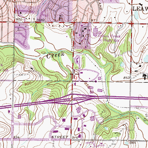Topographic Map of Fox Hill Retail Center, KS