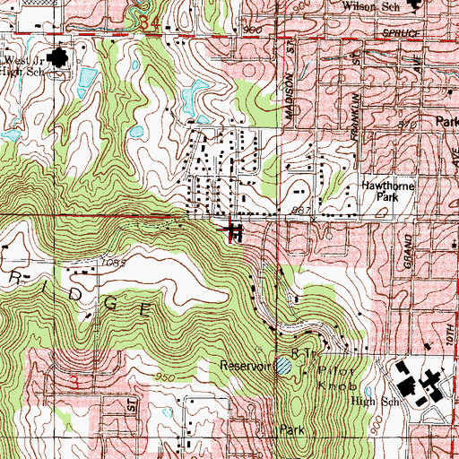 Topographic Map of Medicalodge of Leavenworth Nursing Home, KS