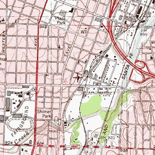 Topographic Map of Brown v. Board of Education National Historic Site, KS