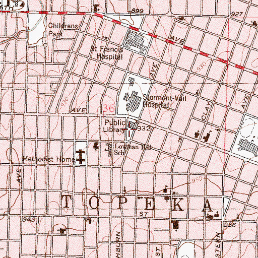 Topographic Map of Alice C Sabatini Gallery, KS